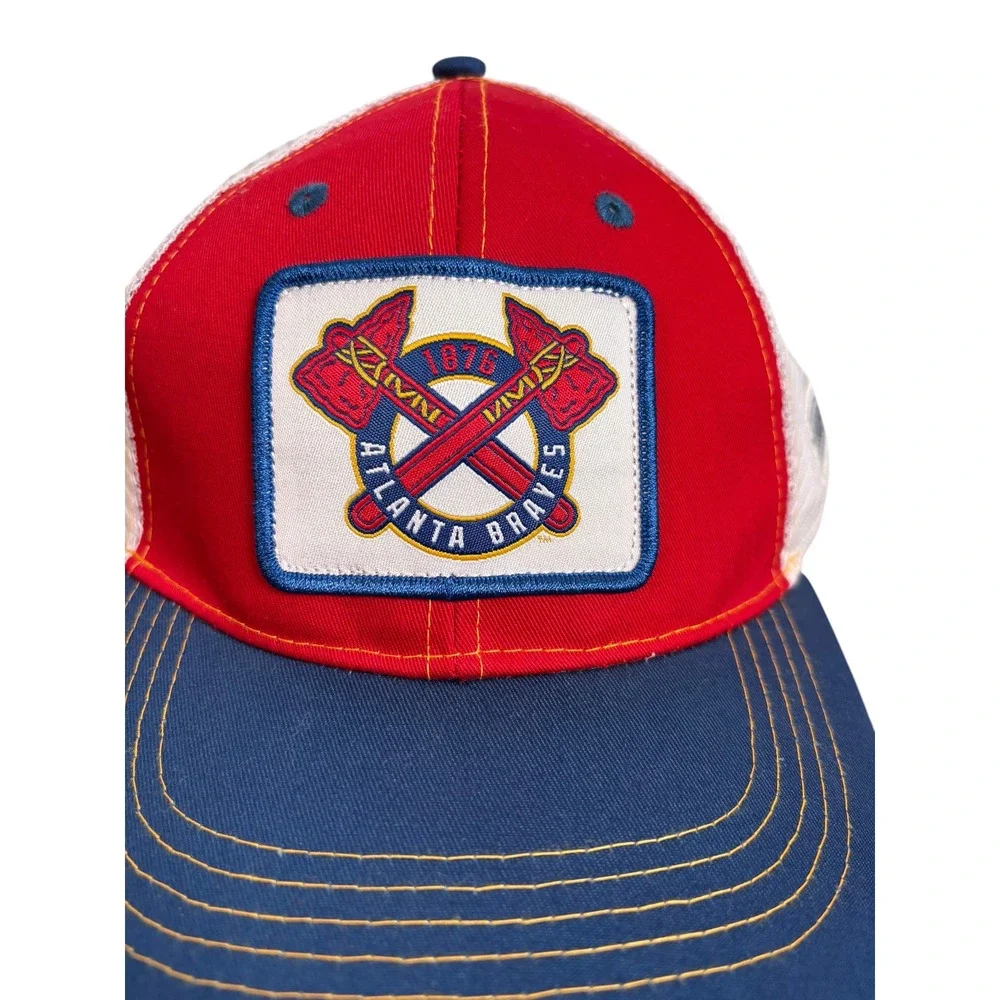 Atlanta Braves Chase Elliott NAPA Trucker Hat Red White Blue Snapback Cap